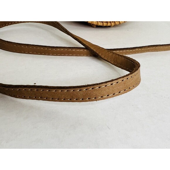 Rattan Straw Woven Round Crossbody Shoulder Bag Boho Hippie Concert - Picture 4 of 7